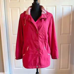 Mackintosh New England Coral Red Spring Raincoat w/ Detachable Hood
